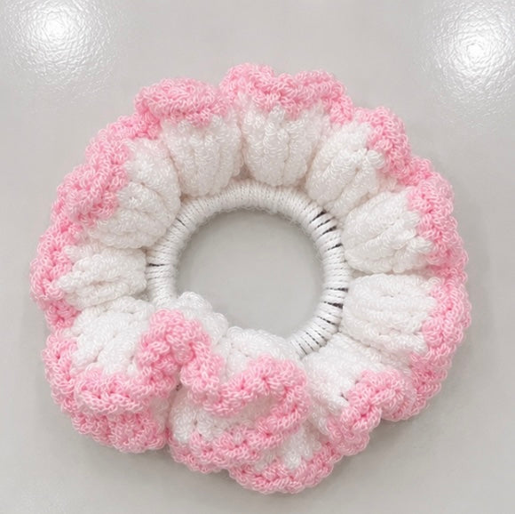 Summer multicolored ruffle scrunchie