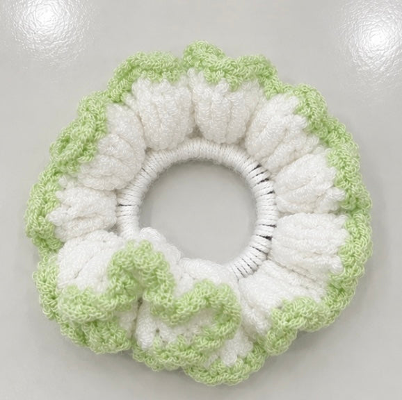Summer multicolored ruffle scrunchie