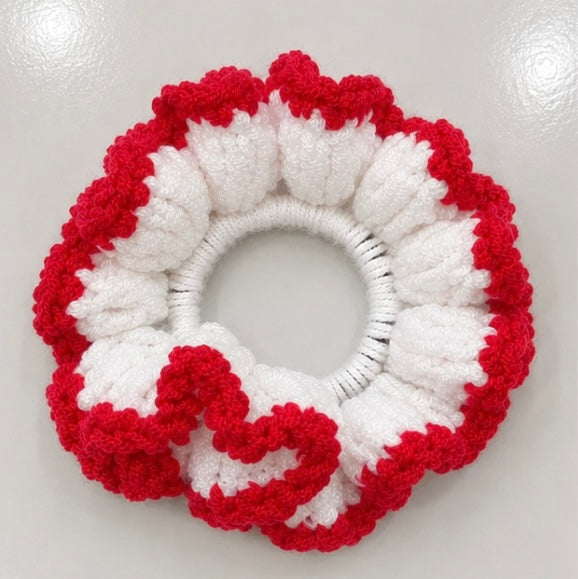 Summer multicolored ruffle scrunchie
