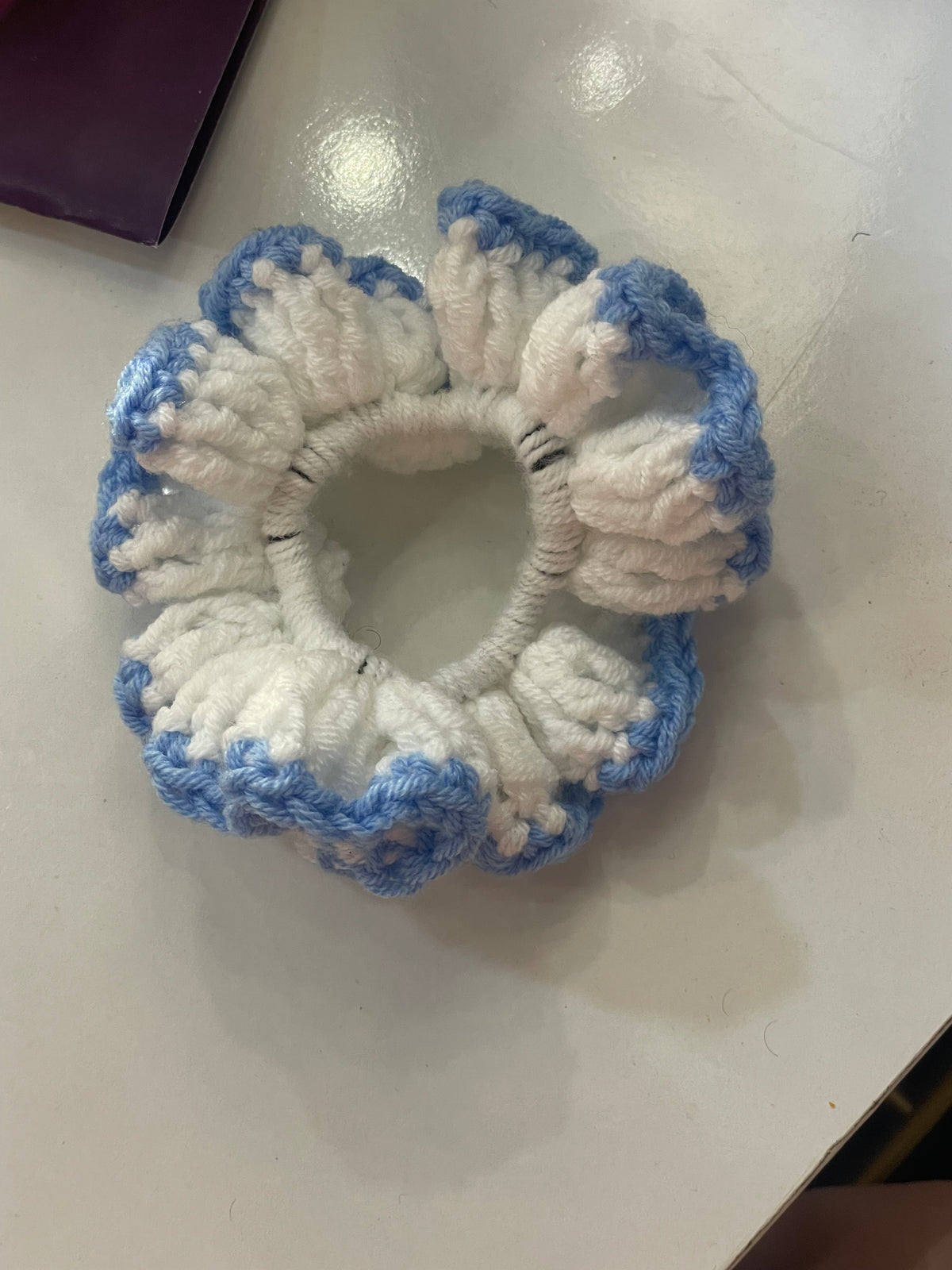 Summer multicolored ruffle scrunchie