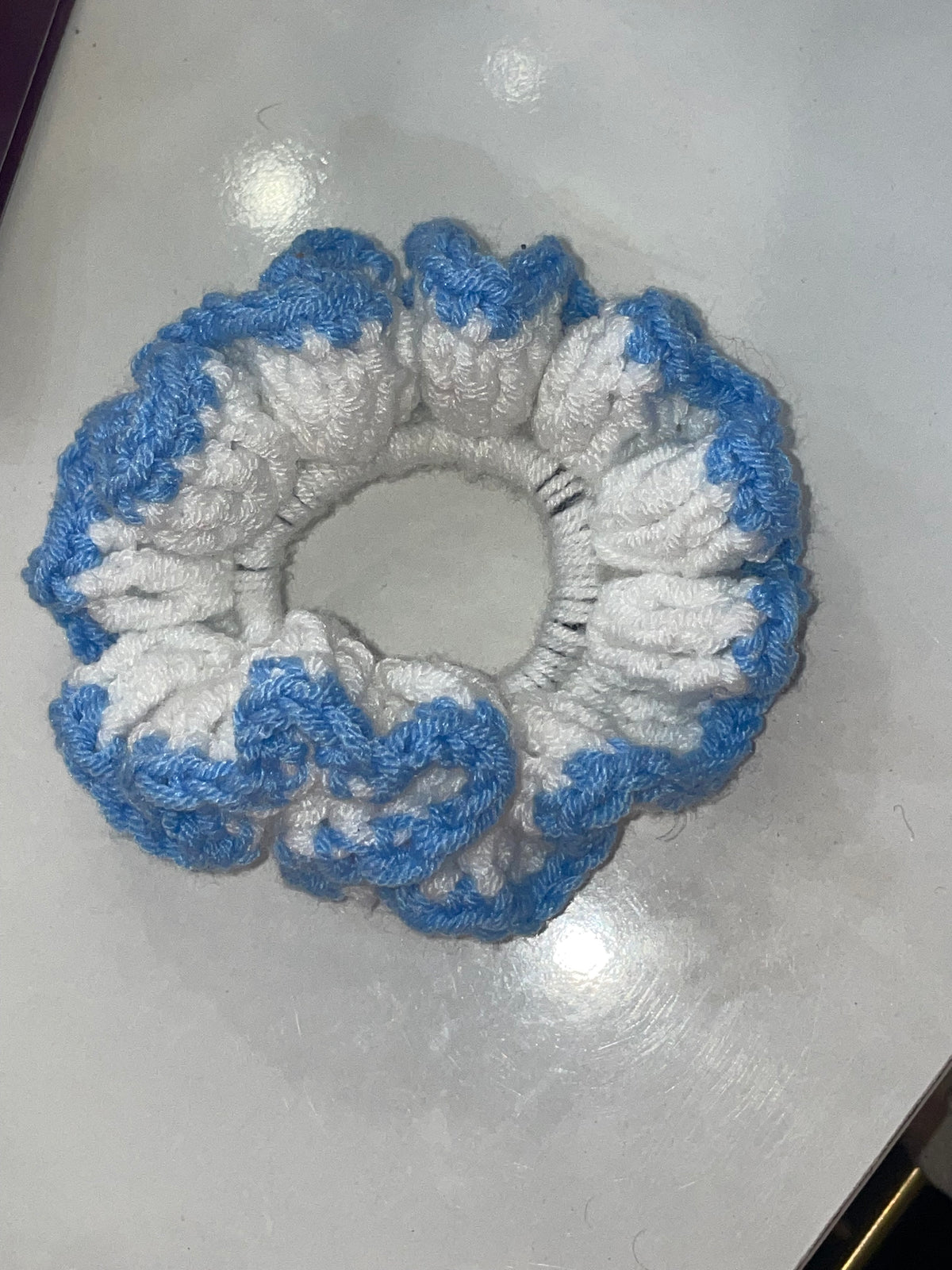 Summer multicolored ruffle scrunchie