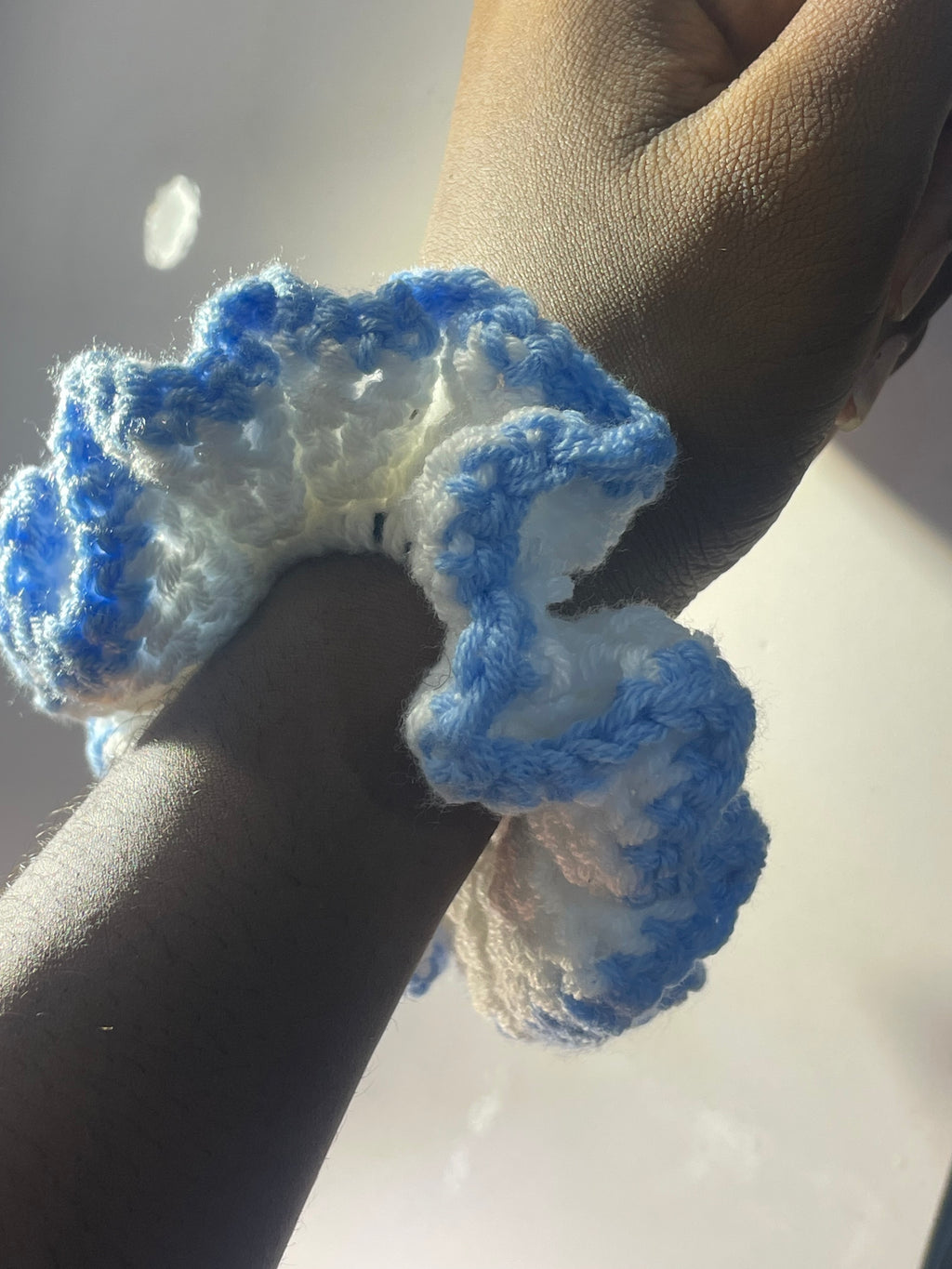 Summer multicolored ruffle scrunchie